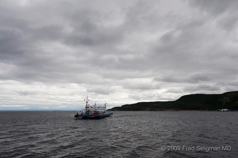 20090831_184313 D3.jpg - Crossing the Saguenay River at Tadousac.  We are looking at the mouth of the river